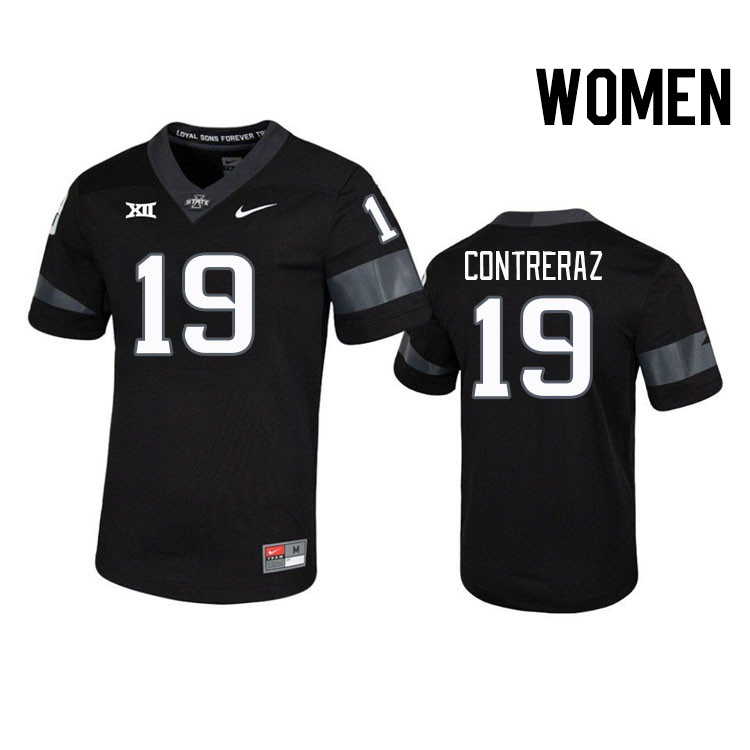 Women #19 Chase Contreraz Iowa State Cyclones College Football Jerseys Stitched Sale-Black - Click Image to Close